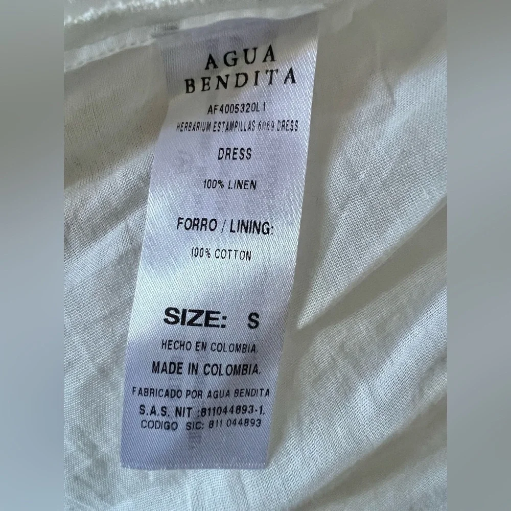 Agua Bendita Postage Stamp Linen Maxi Dress Size Small RARE